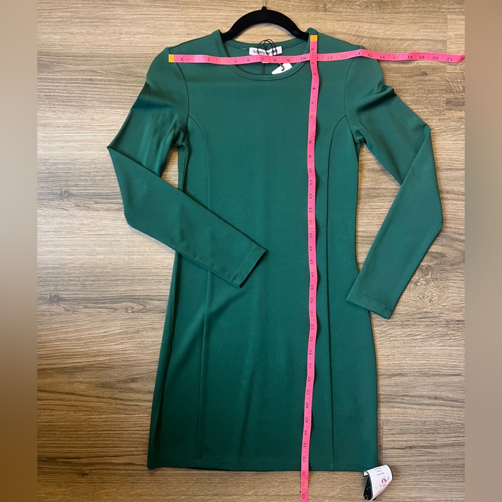 NWT ELIZABETH AND JAMES Bodycon Long Sleeved Forest Green Mini Dress